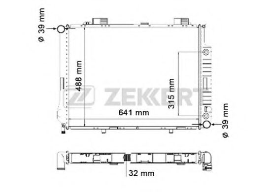 Радиатор охлаждения двигателя zekkert MK-1069