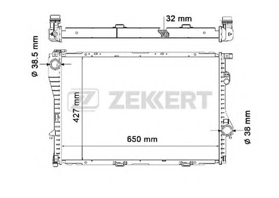 Радиатор охлаждения двигателя zekkert MK-1071