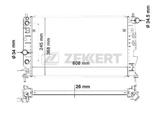 Радиатор охлаждения двигателя zekkert MK-1075