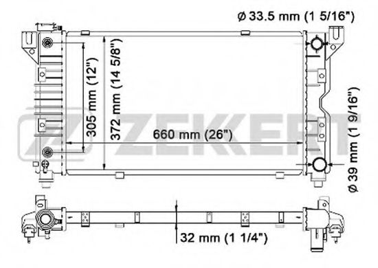 Радиатор охлаждения двигателя zekkert MK-1078