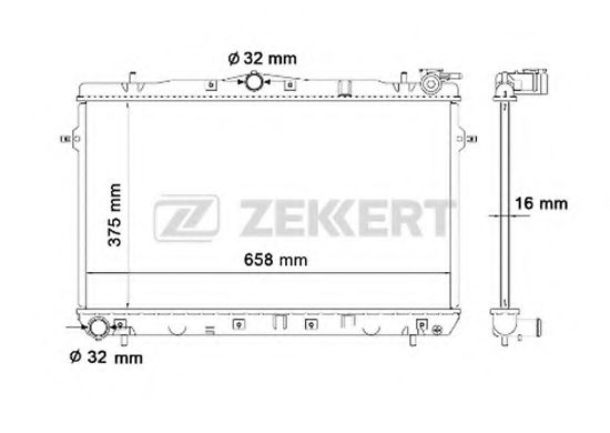 Радиатор охлаждения двигателя zekkert MK-1080