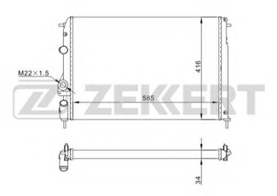 Радиатор охлаждения двигателя zekkert MK-1082