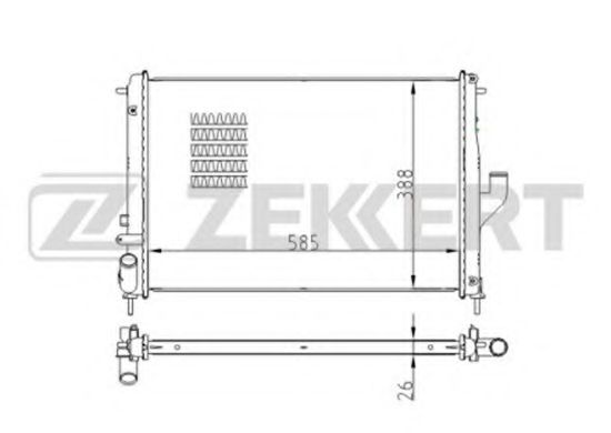 Радиатор охлаждения двигателя zekkert MK-1083