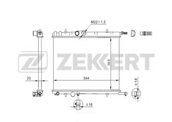 Радиатор охлаждения двигателя zekkert MK-1086