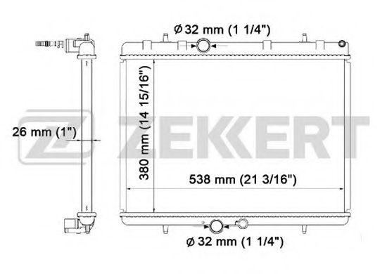 Радиатор охлаждения двигателя zekkert MK-1091