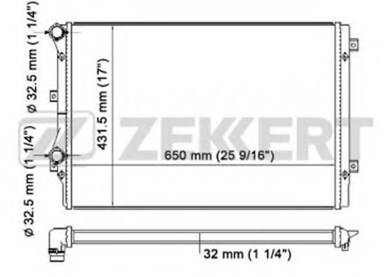 Радиатор охлаждения двигателя zekkert MK-1092
