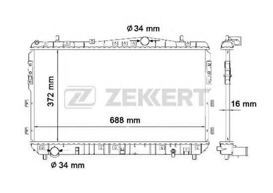 Радиатор охлаждения двигателя zekkert MK-1094