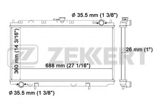 Радиатор охлаждения двигателя zekkert MK-1097