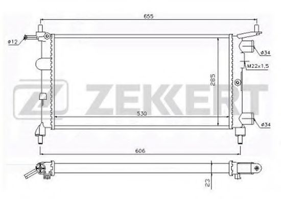 Радиатор охлаждения двигателя zekkert MK-1098