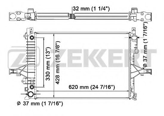 Радиатор охлаждения двигателя zekkert MK-1100