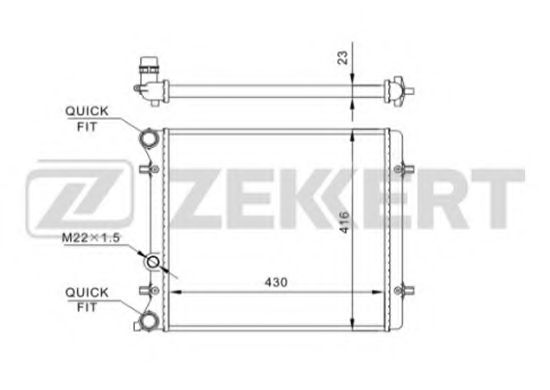 Радиатор охлаждения двигателя zekkert MK-1101