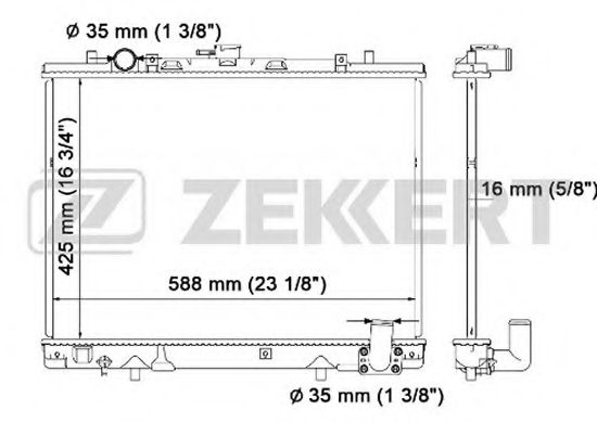 Радиатор охлаждения двигателя zekkert MK-1104