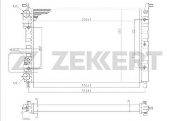 Радиатор охлаждения двигателя zekkert MK-1106