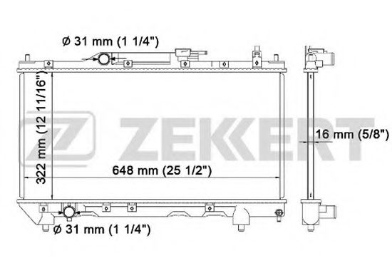 Радиатор охлаждения двигателя zekkert MK-1109