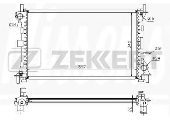 Радиатор охлаждения двигателя zekkert MK-1123