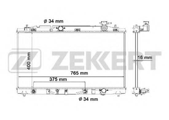 Радиатор охлаждения двигателя zekkert MK-1130