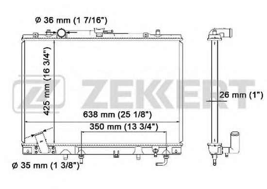 Радиатор охлаждения двигателя zekkert MK-1131