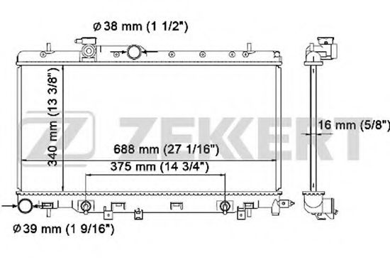 Радиатор охлаждения двигателя zekkert MK-1135