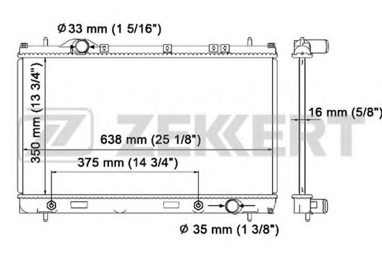 Радиатор охлаждения двигателя zekkert MK-1138