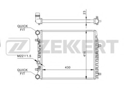 Радиатор охлаждения двигателя zekkert MK-1139