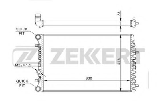 Радиатор охлаждения двигателя zekkert MK-1140