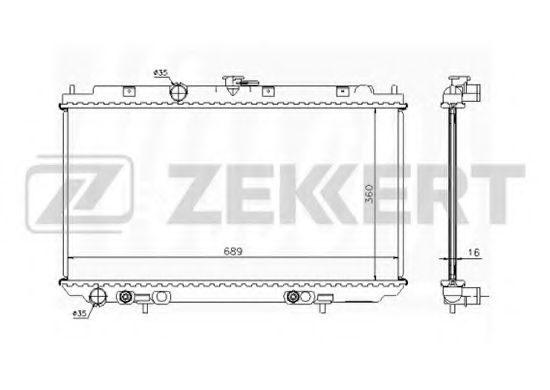 Радиатор охлаждения двигателя zekkert MK-1145