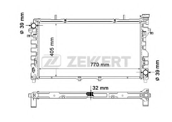 Радиатор охлаждения двигателя zekkert MK-1149