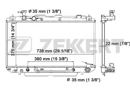 Радиатор охлаждения двигателя zekkert MK-1150