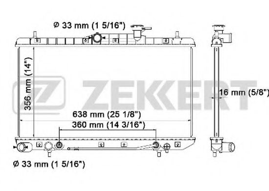 Радиатор охлаждения двигателя zekkert MK-1156