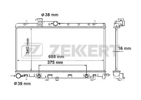 Радиатор охлаждения двигателя zekkert MK-1163