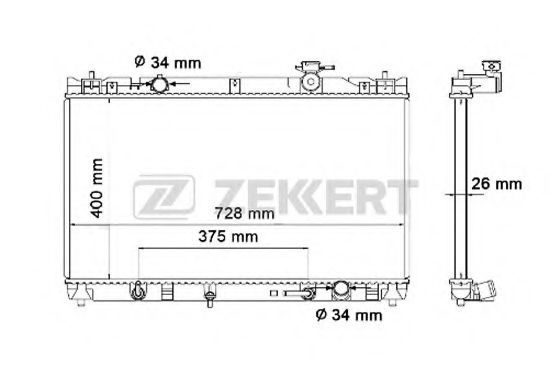 Радиатор охлаждения двигателя zekkert MK-1164