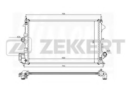 Радиатор охлаждения двигателя zekkert MK-1168