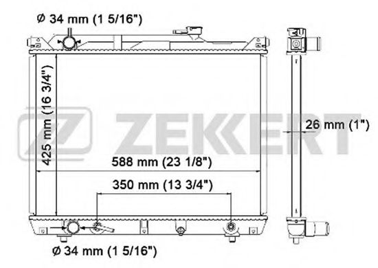 Радиатор охлаждения двигателя zekkert MK-1169