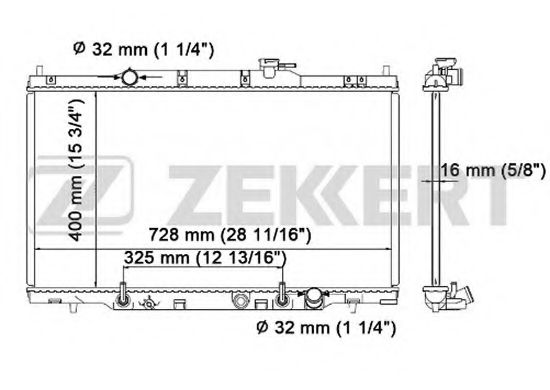 Радиатор охлаждения двигателя zekkert MK-1170