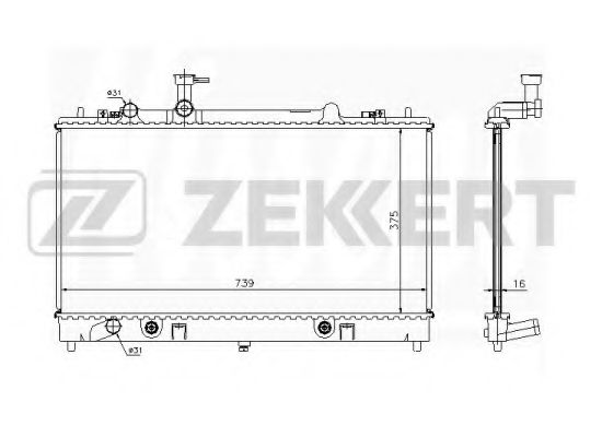 Радиатор охлаждения двигателя zekkert MK-1171