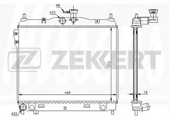 Радиатор охлаждения двигателя zekkert MK-1172