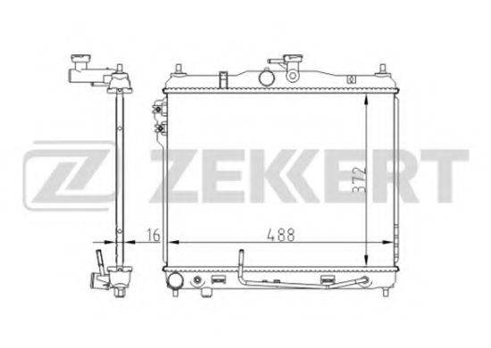 Радиатор охлаждения двигателя zekkert MK-1173
