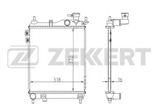 Радиатор охлаждения двигателя zekkert MK-1174