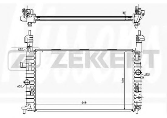 Радиатор охлаждения двигателя zekkert MK-1175