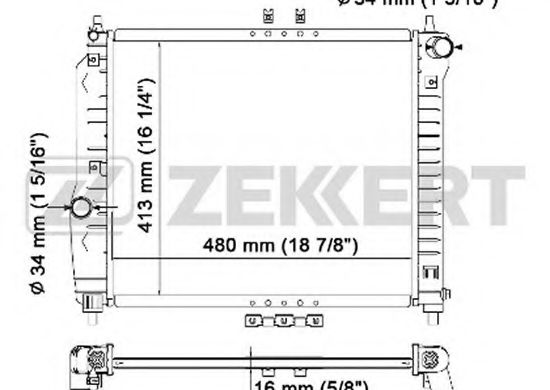 Радиатор охлаждения двигателя zekkert MK-1177