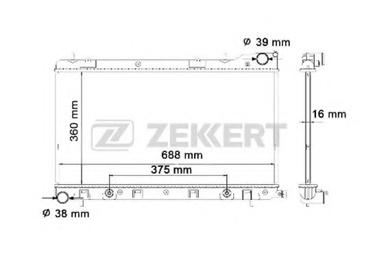 Радиатор охлаждения двигателя zekkert MK-1178