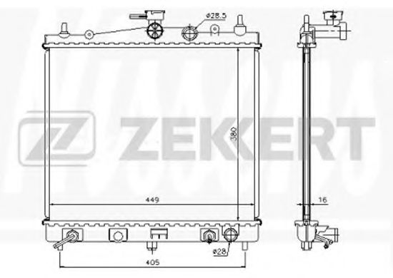 Радиатор охлаждения двигателя zekkert MK-1179