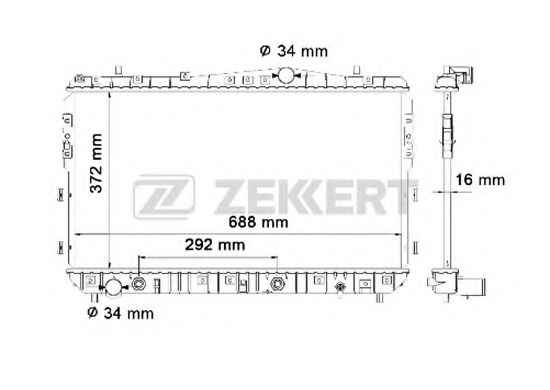 Радиатор охлаждения двигателя zekkert MK-1182
