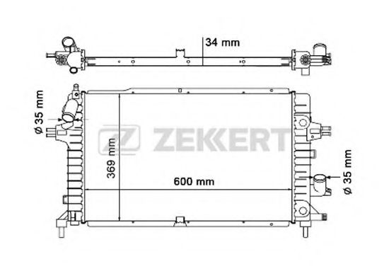 Радиатор охлаждения двигателя zekkert MK-1188