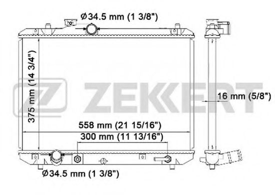 Радиатор охлаждения двигателя zekkert MK-1197