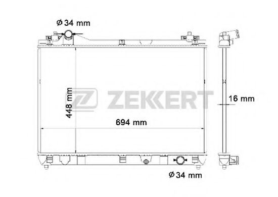 Радиатор охлаждения двигателя zekkert MK-1199
