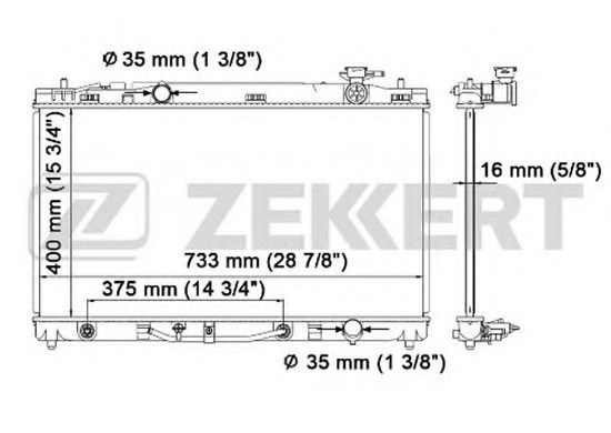 Радиатор охлаждения двигателя zekkert MK-1203