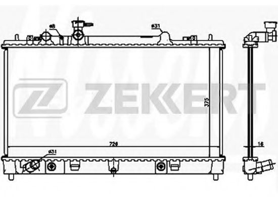 Радиатор охлаждения двигателя zekkert MK-1204