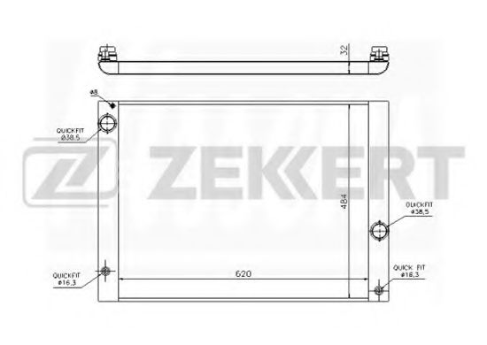 Радиатор охлаждения двигателя zekkert MK-1205