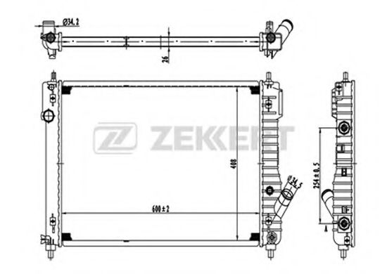 Радиатор охлаждения двигателя zekkert MK-1206
